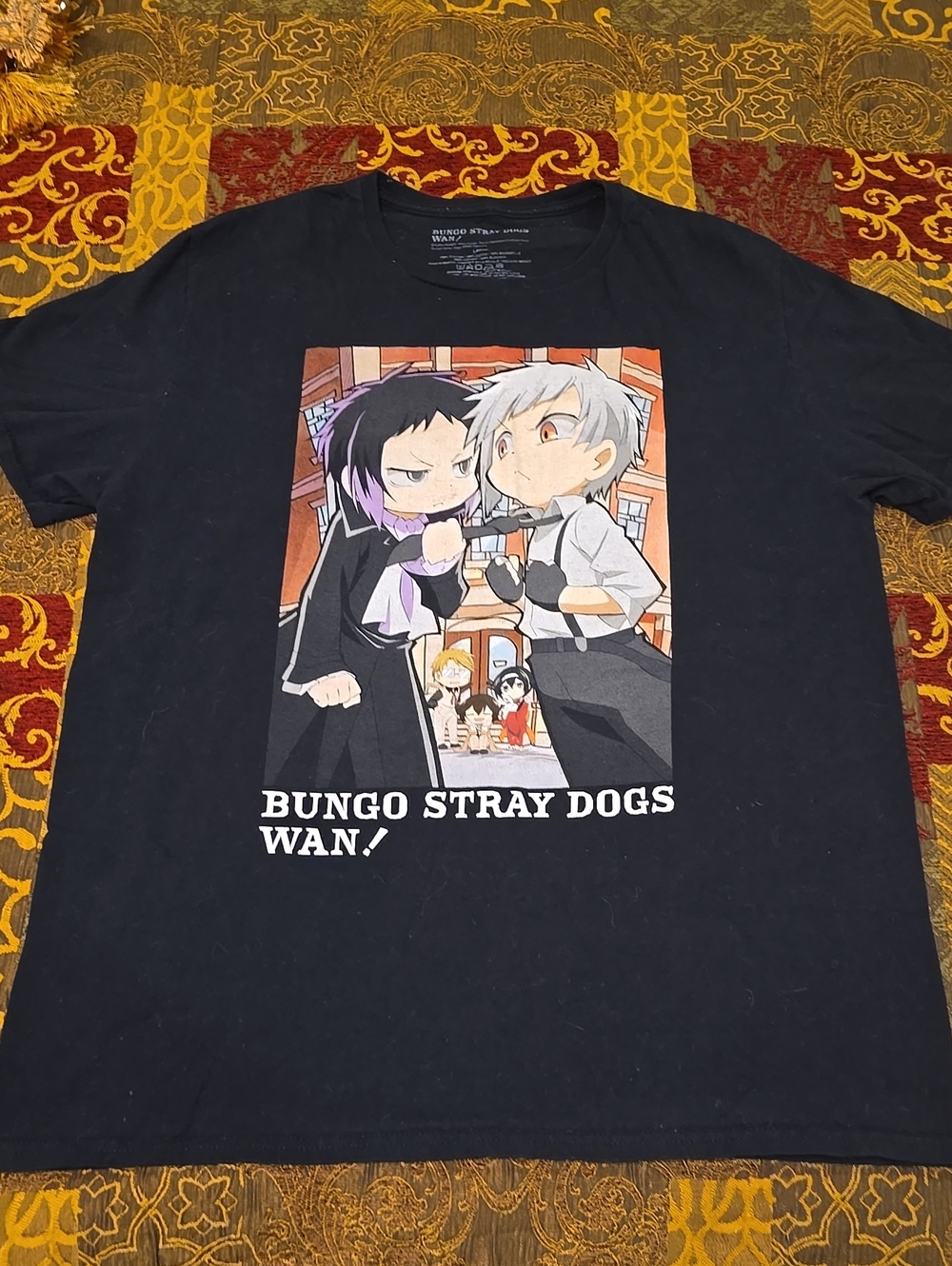Kids Black Graphic Anime T-Shirt